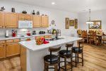 Center island with bar seating